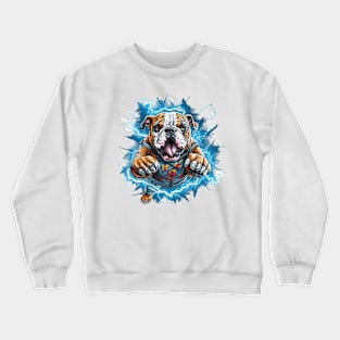 A dramatic Electrician English Bulldog t-shirt design that embodies the power and intensity Crewneck Sweatshirt